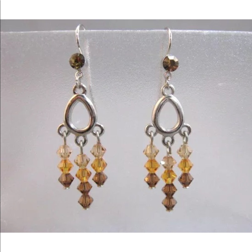 Crystal medium dangle chandelier earrings